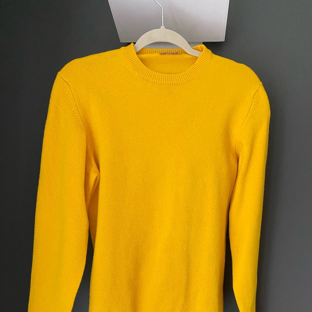 Prada Knitted Sweater In Yellow Like New